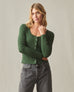 Women's Luxe Rib Square Neck Cardigan - Green Moss
